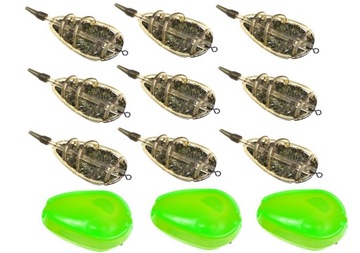 ZESTAW 9x KOSZYK DO METODY + 3x FORMA METHOD FEEDER GRUNT 15g-70g