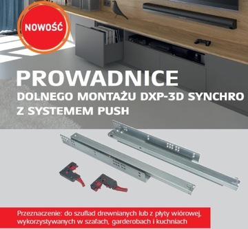 SEVROLL prowadnica DXP-3D z systemem PUSH L-550