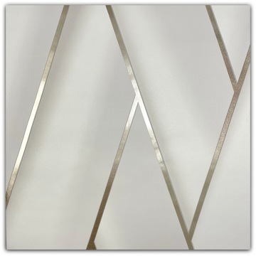 TAPETY TAPETA 3D BIAŁA ZŁOTA JODEŁKA GEOMETRYCZNA
