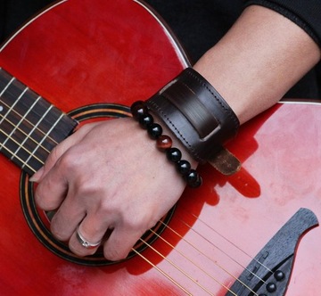 Кожа, широкий браслет, кожа, широкий ремешок для часов - черный