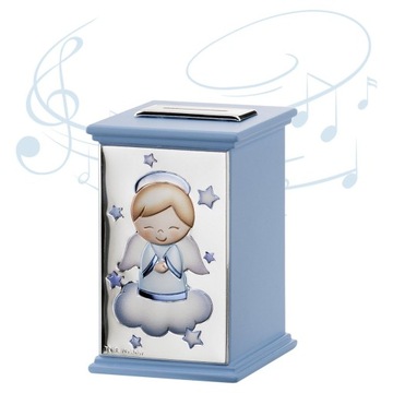 Копилка с Ангелом 8х8Н12 Синяя без музыкальной шкатулки