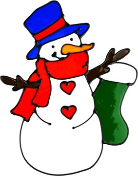 РОЖДЕСТВЕНСКАЯ НАКЛЕЙКА НА ОКНО, НАКЛЕЙКА НА ВИТРАЖ