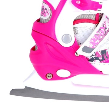 Молодежные роликовые коньки PINK с регулируемой резиной 39-42