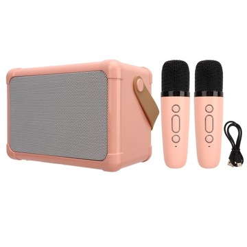 Głośnik Bluetooth z jakością HiFi i podświetleniem LED do imprez różowy