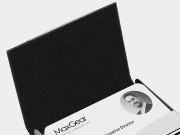 Кожаная визитница, Элегантный подарок для начальника, из искусственной кожи черного цвета