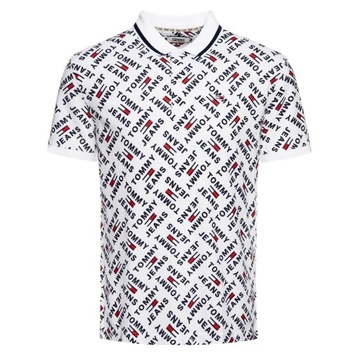 TOMMY HILFIGER KOSZULKA POLO LOGO ALLOVER PRINT XL