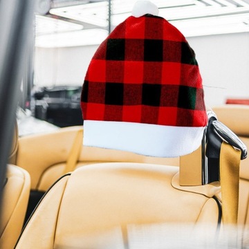 ЧЕХОЛ АВТОКРЕСЛА В ВИДЕ ШАПКИ САНТЫ, РОЖДЕСТВЕНСКИЕ УКРАШЕНИЯ, ИНТЕРЬЕР ПОДГОЛОВНИКА