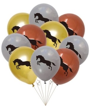 ZESTAW BALONÓW BALON KONIE KOŃ URODZINY 12 SZT