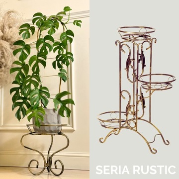 Подставка для цветов напольная, три цветочных горшка, высокая HGDECO