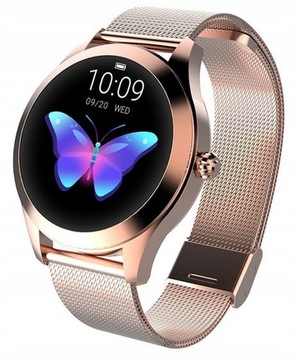 SMARTWATCH Klasyczny Zegarek Damski Kroki Puls Kal