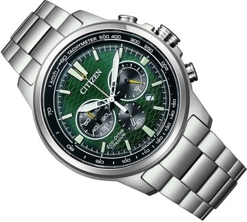 TYTANOWY ZEGAREK MĘSKI CITIZEN CA4570-88X CHRONO Z ZIELONĄ TARCZĄ SOLARNY