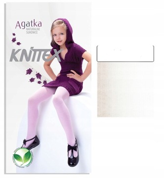 rajstopki dziecięce AGATKA rajstopy wiskoza w prążek knittex 104-110 białe