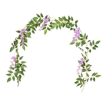 -Artificial Floral Garland Hanging Decoration Silk Flower Garland Violet