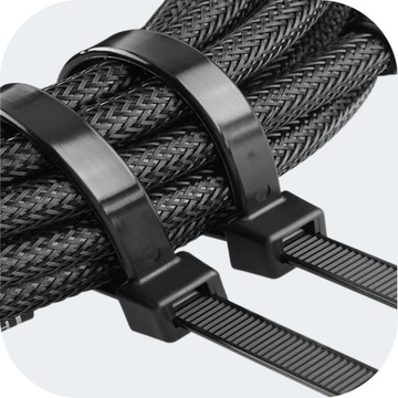 ЧЕРНЫЕ КАБЕЛЬНЫЕ СВЯЗКИ ДЛИННЫЕ СВЯЗИ 7,0х400 мм КАБЕЛЬНЫЕ СВЯЗКИ