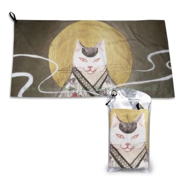Cat In The Moon Night Japanese Ukiyo-E Style Quick Dry Towel Gym Sports
