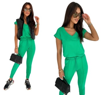PREMIUM LETNI KOMPLET DRESOWY BLUZA KRÓTKI RĘKAW DRES KOLORY XL / 42