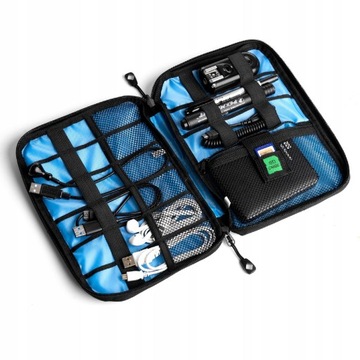 ORGANIZER PODRÓŻNY TORBA ETUI NA KABLE ŁADOWARKI AKCESORIA KIESZONKI MOCNY