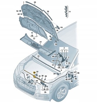 Audi OE Oryginalne cięgno Bowdena Q5 2017 -