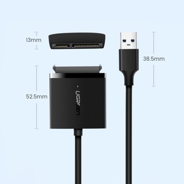 АДАПТЕР UGREEN АДАПТЕР С USB 3.0 ДЛЯ ПОДКЛЮЧЕНИЯ 2,5'/3,5' SATA-ДИСКА