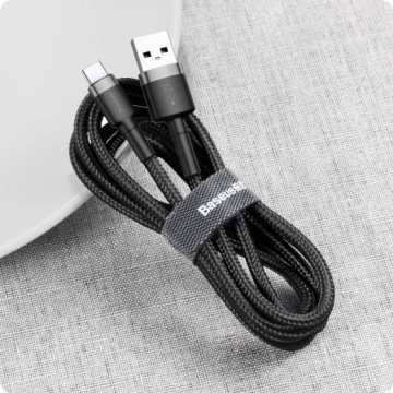 Кабель USB-C QC3.0 2A прочного нейлонового кабеля Baseus Cafule/шнур USB-C QC3.0 2A