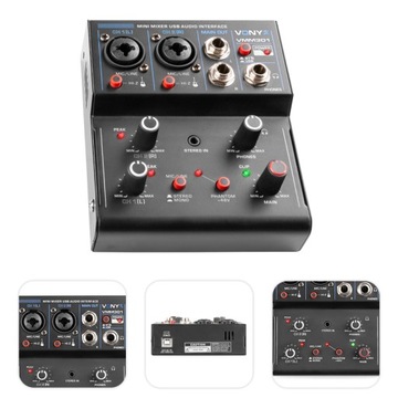 Mikser audio VMM301 3-kanałowy USB BT Vonyx