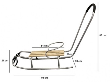 Санки со спинкой для детской коляски Традиционные деревянные металлические