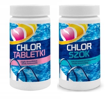 TABLETKI + CHLOR SZOK ZESTAW CHEMIA BASENOWA 2x1KG