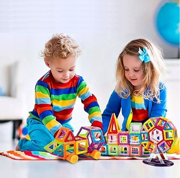 НАБОР 3D МАГНИТНЫХ КОНСТРУКТОРОВ ДЛЯ РЕБЕНКА ИЗ 128 ЭЛЕМЕНТОВ