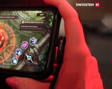 SWISSTEN Угловой кабель для iPhone USB-C Lightning 3A