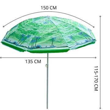 БОЛЬШОЙ ПЛЯЖНЫЙ ЗОНТ XL ДЛЯ САДА, БАЛКОНА, ТЕРРАСЫ оригинальный дизайн