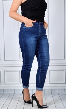 Spodnie Jeansy Wyszczuplające Jeansowe plus Size #