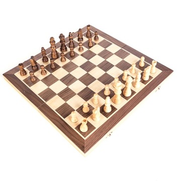 SZACHY DREWNIANE MAGNETYCZNE 40X40 CM SKŁADANE