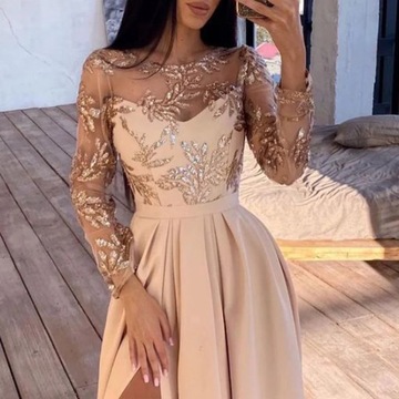 Women Embroidery Lace Party Dress Fashion O-Neck H