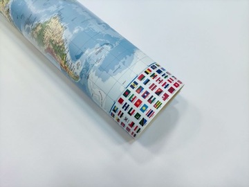 Большой настольный коврик КАРТА МИРА и ФЛАГИ 70x50