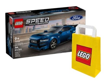 LEGO SPEED CHAMPIONS 76920 FORD MUSTANG DARK + LEGO TORBA PAPIEROWA ŚREDNIA