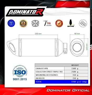 STREET TRIPLE 765 2023 - 2024 Full system Kolektor tłumik HP8 BLACK