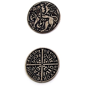 ŚREDNIOWIECZNA SREBRNA METALOWA MONETA 1 SZT