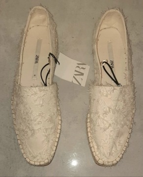 ZARA boho BUTY baleriny BALERINKI mokasyny ESPADRYLE nowe 40 / 41.