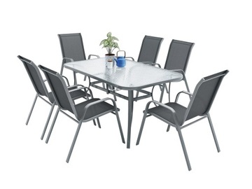 MEBLE OGRODOWE ZESTAW STÓŁ 6+1 NA TARAS BALKON