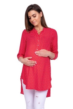 Платье для беременных асимметричное женское, в горошек R-46