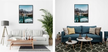 ГОРЫ ОЗЕРА постер картина B1 100x70см #124