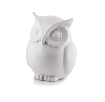 Figurka ceramiczna sowa biała 10 cm