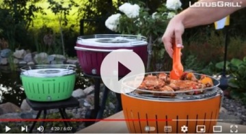 УГОЛЬНЫЙ ГРИЛЬ БЕЗ ДЫМА САДОВЫЙ НАБОР LOTUSGRILL С КОЛЕСНОЙ ТЕЛЕЖКОЙ XXL