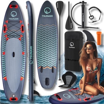 DESKA sup 350CM dmuchana WYTRZYMAŁA pompowana DO PŁYWANIA zestaw TSUNAMI