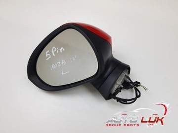 Lusterko zewnętrzne boczne lewe Lewy Przód Seat Ibiza IV 5 Pin