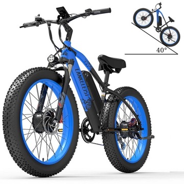 Rower Elektryczny Górski LANKELEISI MG740 Plus 1000W*2 20AH 49 km/h MTB