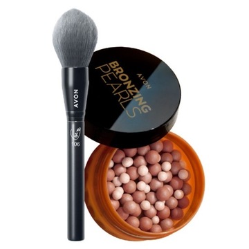 Zestaw do makijażu Avon [Perełki brązujące (Cool) i pędzel nr 106]