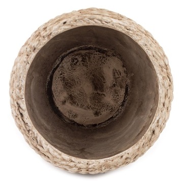 КОРИЧНЕВАЯ КРЫШКА ДЛЯ ЦВЕТОЧНОГО ВАЗОНА 10х12см БОХО, ЦЕМЕНТНЫЙ ОТДЕЛОК 15