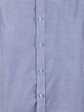 РУБАШКА С УЗОРОМ 40/41, СИНЯЯ, С ДЛИННЫМ РУКАВОМ