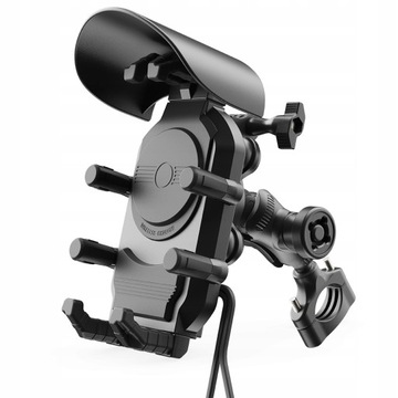 MC39 MOTOCYKLOWY UCHWYT TELEFON ANTYWIBRACYJNY ŁADOWANIE USB-C
